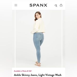 Spanx Skinny Jeans, Light Vintage Wash Size Medium TALL